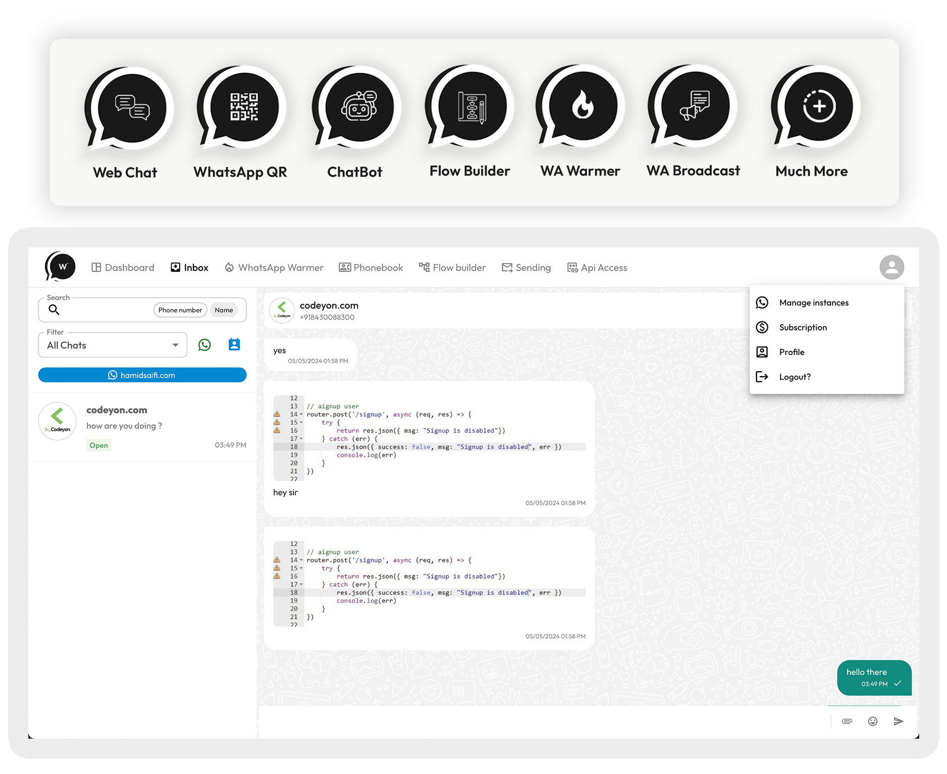 Whamster Flow Builder Interface
